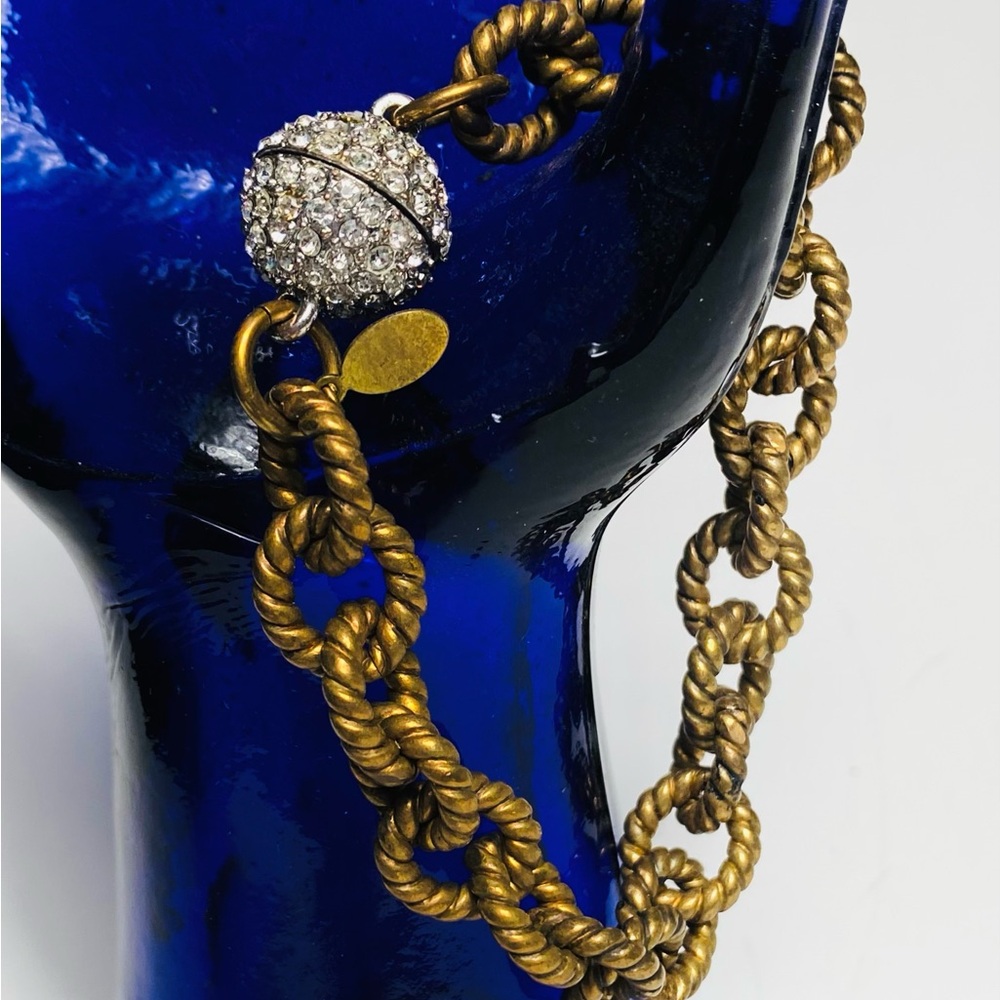 Neely Phelan Brass Rope Chain Bracelet w. Magnetic Crystal Clasp
